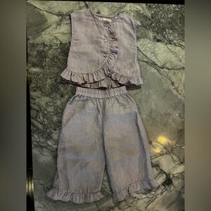 Zara Kids Lavender Ruffle Top & Bottoms bundle